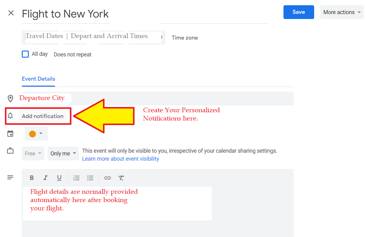 Google Calendar Notification Example